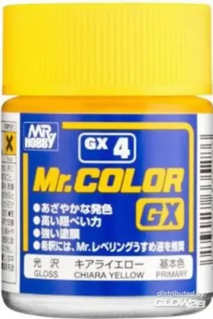 Mr Hobby -Gunze Mr. Color GX (18 ml) Chiara Yellow Acrylverf Snelle Levering