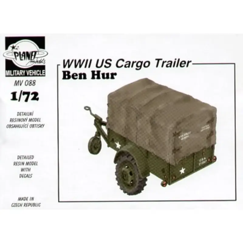 WWII US Cargo Trailer Ben Hur Schaalmodel Hoge Kwaliteit