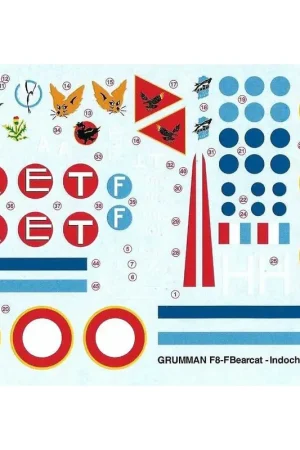 Gratis Retour Sticker Herdrukt!Grumman F8F-1 Bearcat (5) GC 1/9 Limousin 1951 (2);GC II / 8 Languedoc 1952;EROM 80 1954;GC 1/21 Arois 1953