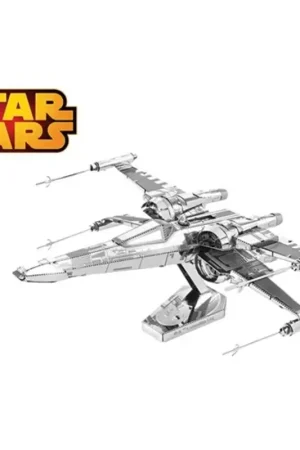 Lage Kosten MetalEarth: STAR WARS (EP7) POE DAMERON'S X-WING FIGHTER 10.16x10.16x6.35cm, metalen 3D-model met 2 vellen, op kaart 12x17cm, 14