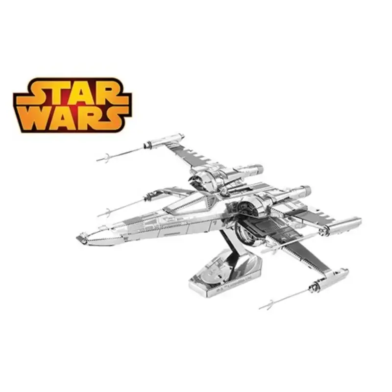 Lage Kosten MetalEarth: STAR WARS (EP7) POE DAMERON'S X-WING FIGHTER 10.16x10.16x6.35cm, metalen 3D-model met 2 vellen, op kaart 12x17cm, 14