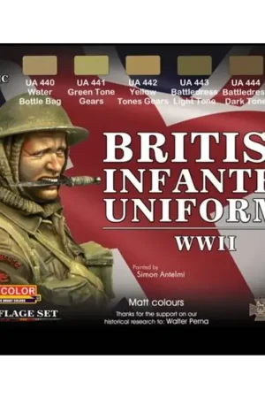 Premium Set 6 kleuren Uni.Britse WO II
