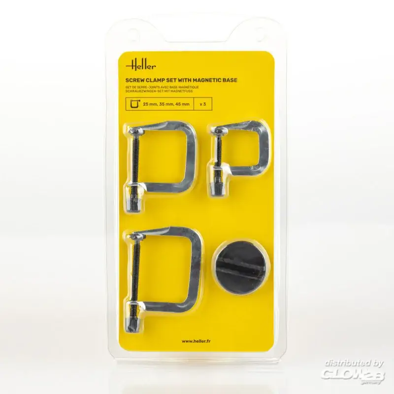 Gratis Retour Screw clamp set (3 pieces) with magnetic base