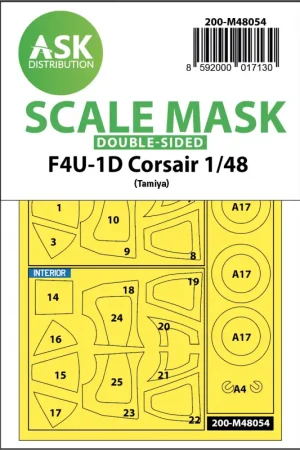 Vought F4U-1D Corsair-wielen en verfmaskers voor luifelframes (binnen en buiten) (ontworpen voor gebruik met Tamiya-kits) Op = Op