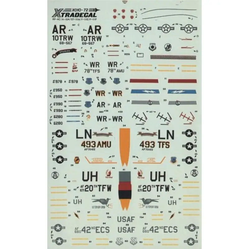Beperkt Aanbod Sticker USAFE No 2. (8) General Dynamics E-111A 67-034/UH 42nd ECS General Dynamics F-111E 67-120/UH 20th TFW The Chief upper He