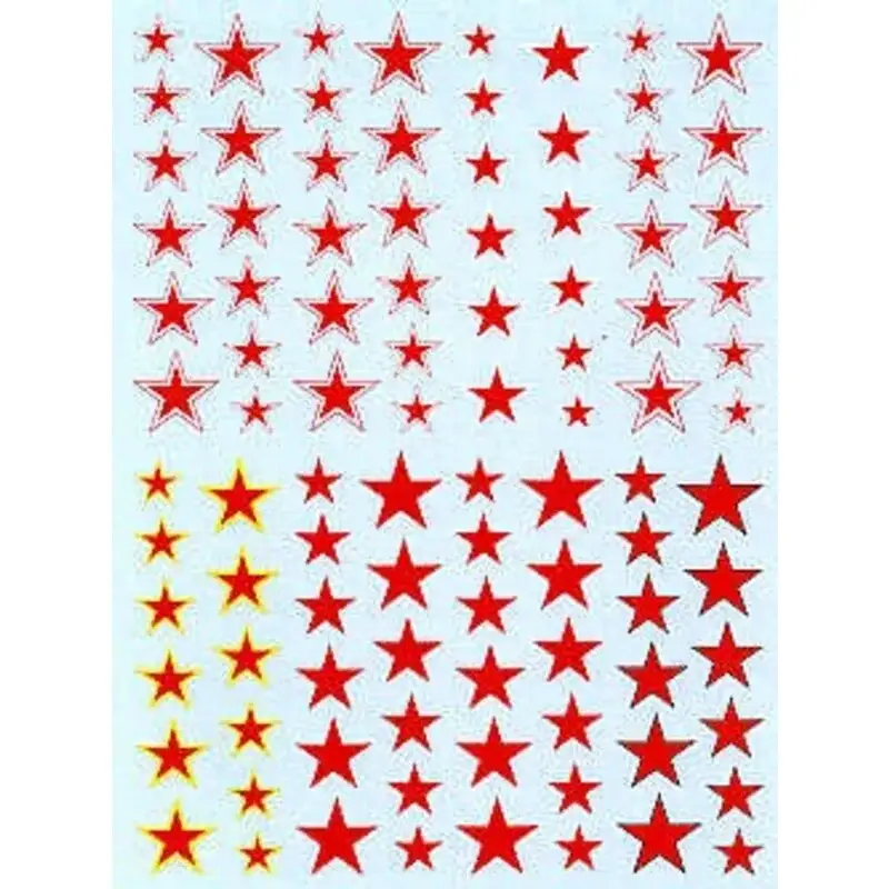 Nieuw Sticker Russian Stars. Plain with yellow outline with white outline with black or with red/white outline. 6 sizes