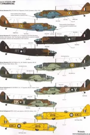 Sticker Bristol Blenheim en Bolingbroke Mk.IV / Mk.IVF RAF en Overseas Operators.Pt 3 (10) Z7513 / R 15 Sqn SAAF Libië 1943 - V Nieuw