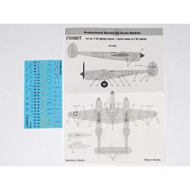 Sticker Lockheed P-38 bliksemschichten [P-38J P-38F / P-38H P-38F P-38M P-38J / P-38L P-38J / P-38L P-38L P-38J / L P-38H / J P- Koop Online