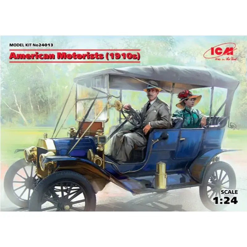 Amerikaanse automobilisten (1910s) (1 mannelijke bestuurder, 1 vrouwelijke passagierscijfers) (100% nieuwe vormen) Laatste Versie