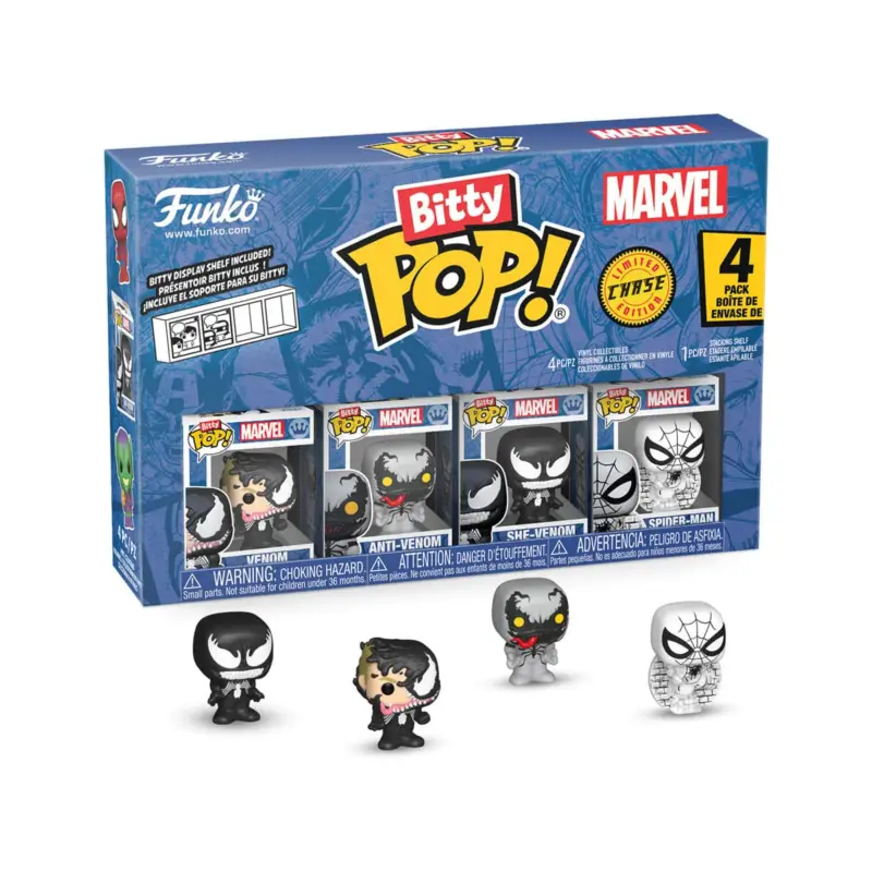Spider-Man - pack of 4 Bitty POP figures! Vinyl Series 3 2cm Koop Online