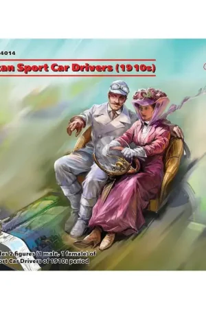 Dagaanbieding American Sport Car Drivers (1910s) (1 mannelijke, 1 vrouwelijke figuren) (100% nieuwe mallen)