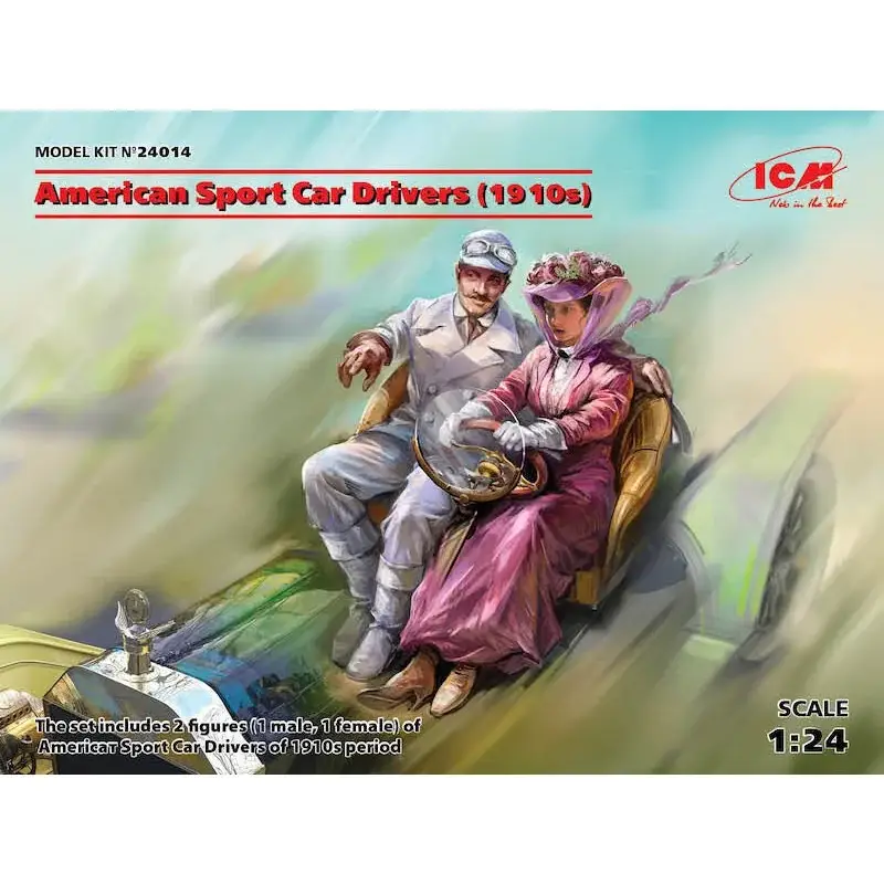 Dagaanbieding American Sport Car Drivers (1910s) (1 mannelijke, 1 vrouwelijke figuren) (100% nieuwe mallen)