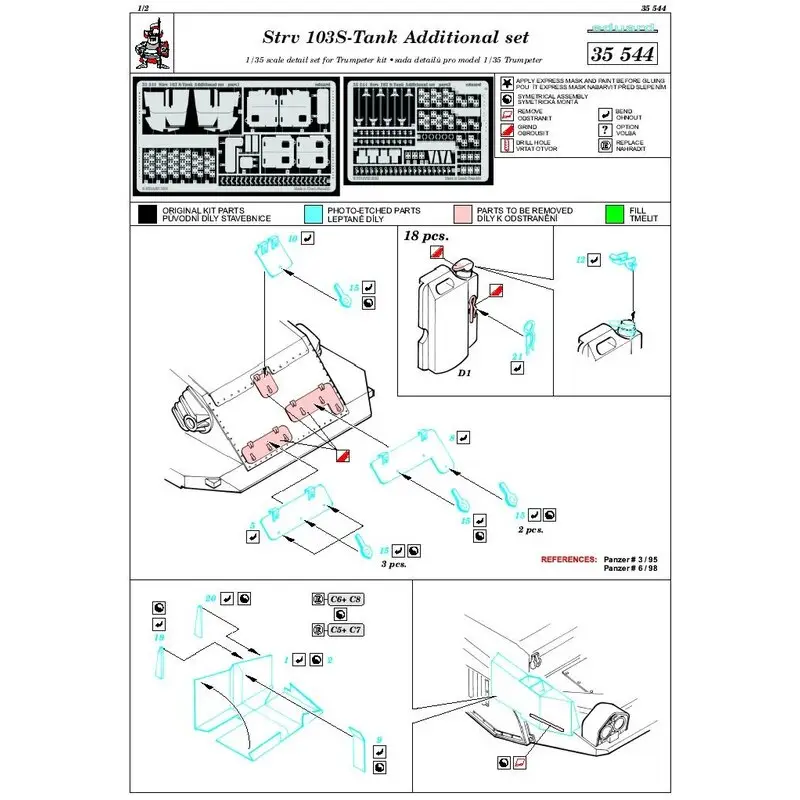 Seizoensaanbieding Strv 103 S-Tank set 2 additional set (toebehoren voor modelbouwsets van Trumpeter)