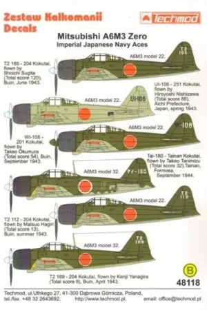 Beste Prijs Sticker Mitsubishi A6M3 Zero Decal