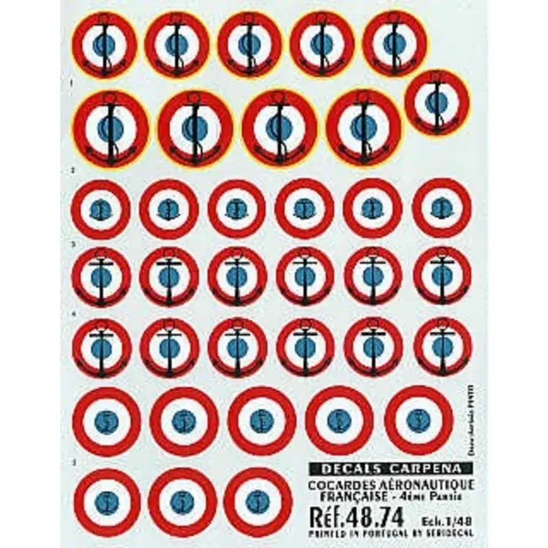 Sticker France Roundels Navy. In five sizes and styles from 19.5mm to 26.5mm Decal Merkproduct