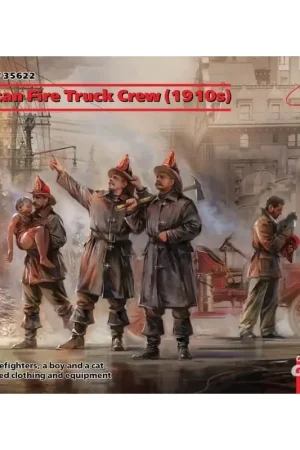 Veilige Betaling American Fire Truck Crew (1910s) (100% nieuwe mallen) Schaalmodel