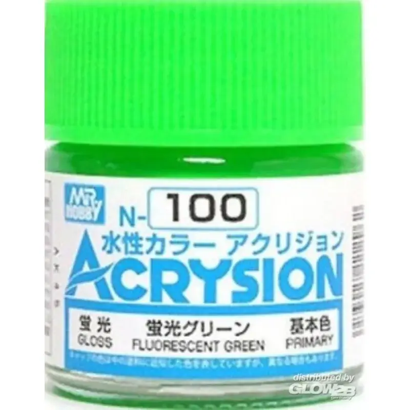 Tijdelijk Beschikbaar Mr Hobby -Gunze Acrysion (10 ml) Fluorescent Green Acrylverf