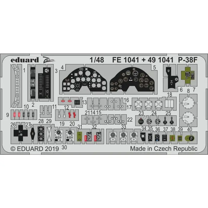 Lockheed P-38F Lightning-instrumentenpaneel enz. (Ontworpen voor gebruik met Tamiya-kits) Bevat ongeveer 20 van de belangrijkste Weekendaanbieding