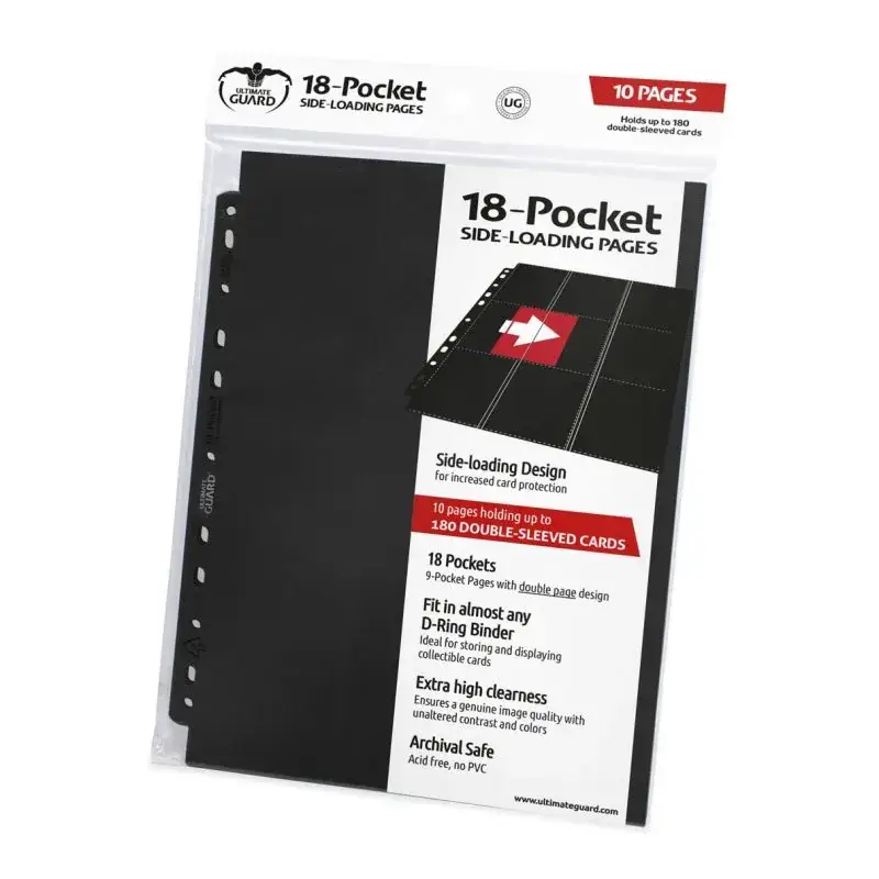 Hoge Kwaliteit Ultimate Guard 18-Pocket Pages Side-Loading Black (10)