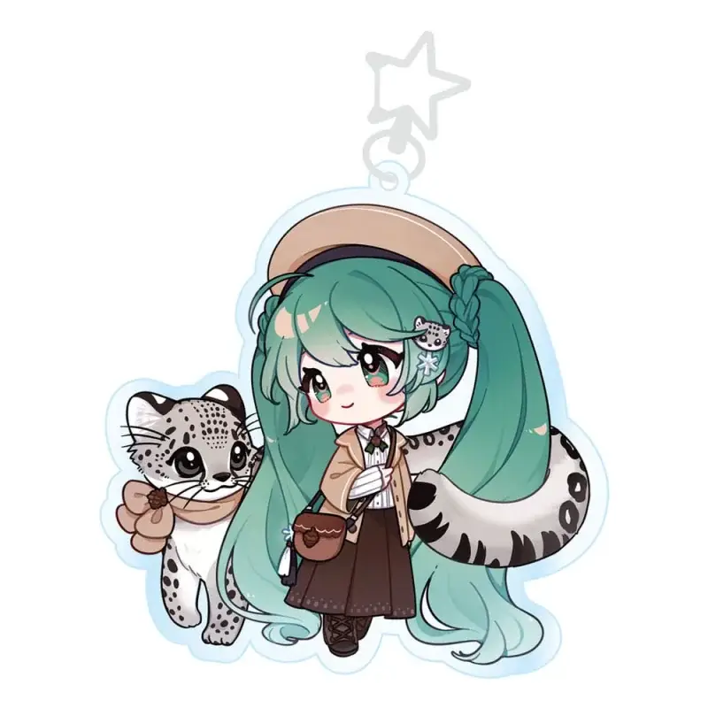 Snelle Levering Hatsune Miku Acrylic Keychain Kawaii Winter Time Sleutelhanger