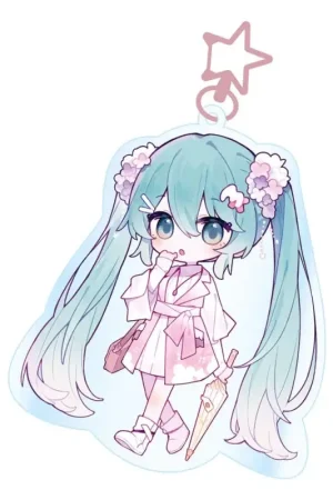 Actieprijs Hatsune Miku Kawaii Summer Time Acrylic Keychain Sleutelhanger