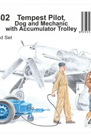 Tempest Pilot, Dog and Mechanic with Accumulator Trolley 1/72 Model van vuurwapen Koop Online