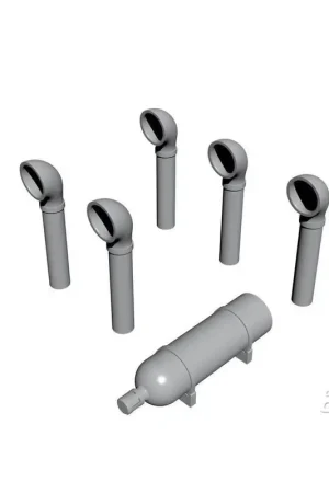 PT-109 Boat Deck Set (Rookgenerator, Ventilatietrechters) Beperkte Voorraad