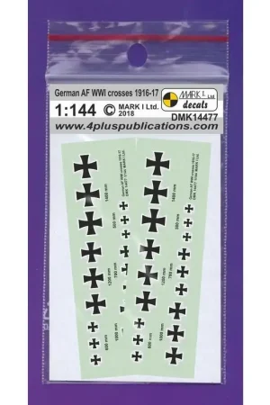 Op = Op Sticker Duitse luchtmacht WWI doorkruist 1916-17, 2 sets (grootte 500.600.700,1000,1200,1400 mm), 2 sets schaalgrootte: 3,5, 4,2