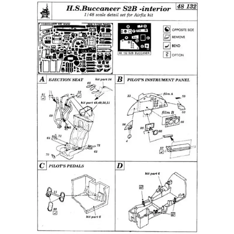 Seizoensaanbieding Blackburn Buccaneer Interior (toebehoren voor modelbouwsets van Airfix) Accessoire