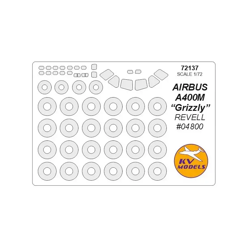 Dagaanbieding AIRBUS A400M 'Grizzly' (Revell RV3929, 04800) + wielen maskers Inclusief maskers voor imitatie rubberen afdichtingen van de rame