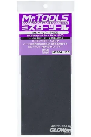 Mr Hobby -Gunze Mr. Waterproof Sand Paper 400 x 4 Sheets Goedkoop
