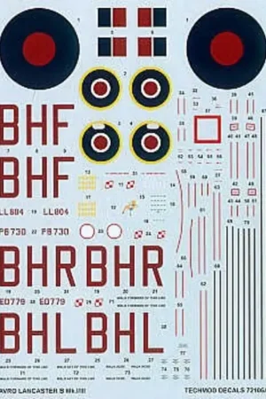 Aanbieding Sticker Avro Lancaster Mk.I/III 300(Polish)Squadron (3) LL804 BH F PB730 BH R ED779 BH L