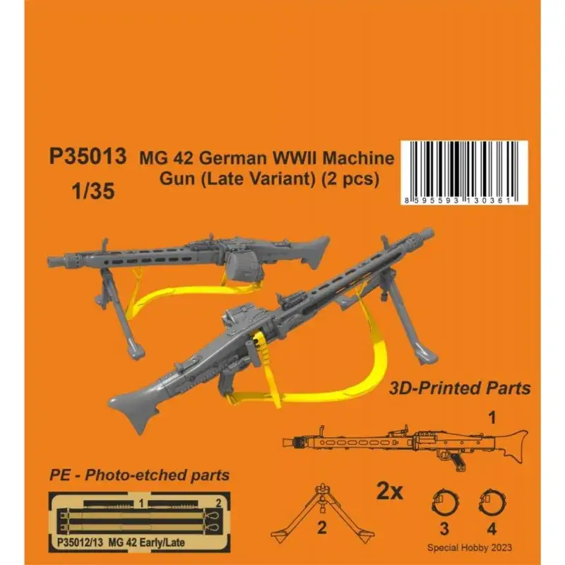 MG 42 German WWII Machine Gun (Late Variant) 1/35 Model van vuurwapen Beste Prijs