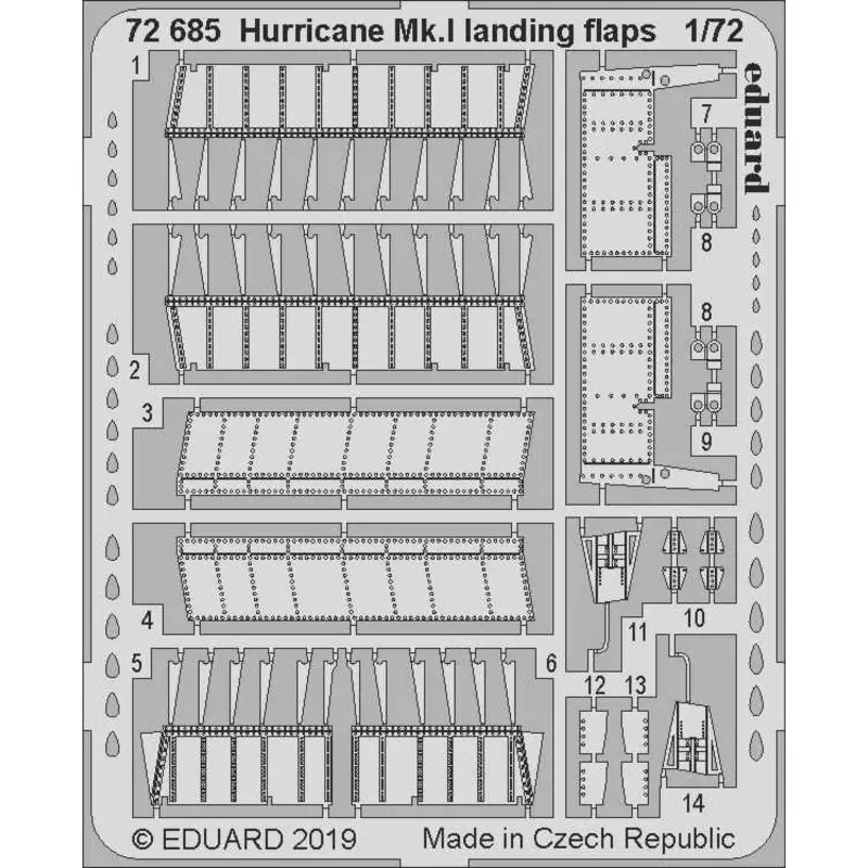 Aanbieding Hawker Hurricane Mk.I landingskleppen 1/72 (ontworpen voor gebruik met Arma Hobby-kits)