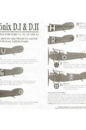 Uitverkoop Sticker Phonix D.I and D.II Markings for nine fighters from Fliks 14 55 60 and 53 Decal