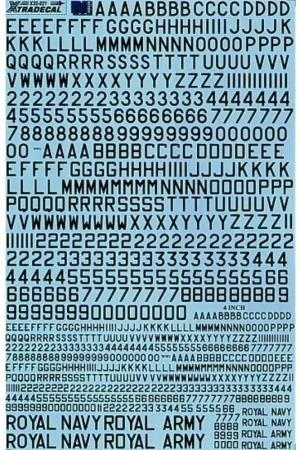 Sticker RAF Serial Letters and Numbers and Royal Navy and Army. 8 and 4 Black Decal Lage Kosten