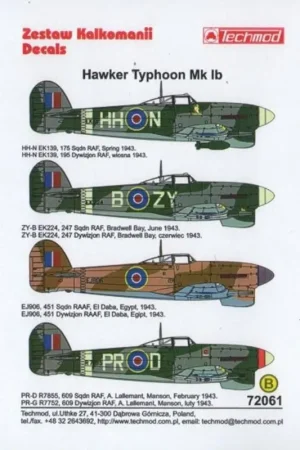 Aanbieding Sticker Hawker Typhoon Mk.Ib Decal