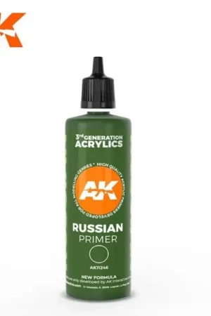 AK INTERACTIVE: RUSSIAN GREEN SURFACE PRIMER 100ML. 3ª Generación Op = Op