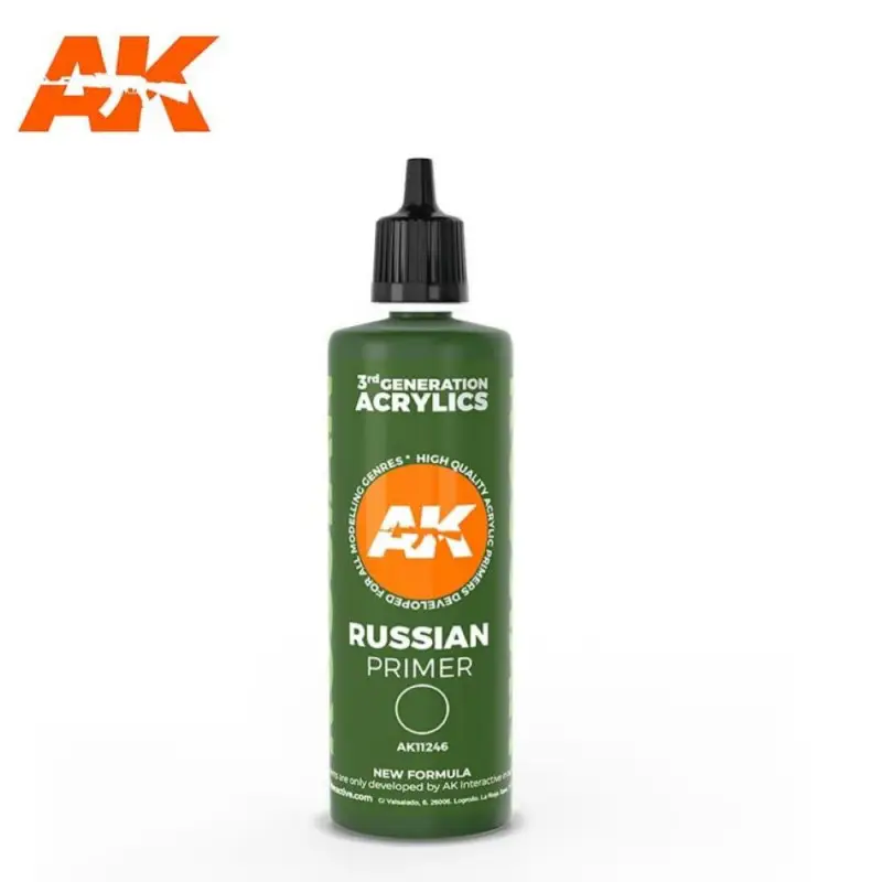 AK INTERACTIVE: RUSSIAN GREEN SURFACE PRIMER 100ML. 3ª Generación Op = Op