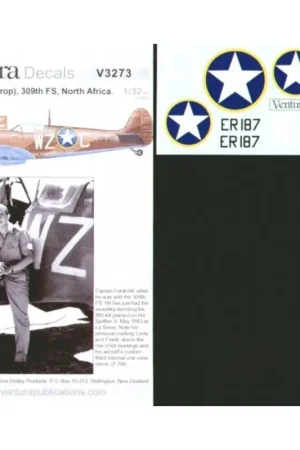 Sticker Supermarine Spitfire Mk.V Trop. ER187 WZ-C 309th FS North Africa Decal Premium