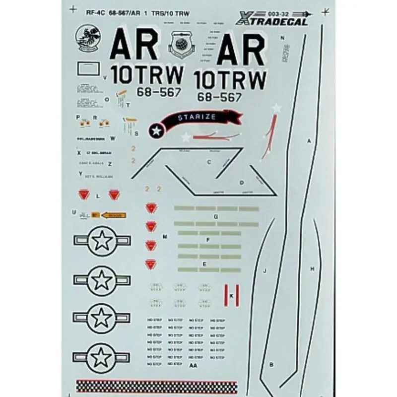 Sticker RF-4C Phantom (1) 68-657 Starize 10 TRW Alconbury 1986 Euro1 Decal Rechtstreeks Van De Fabrikant