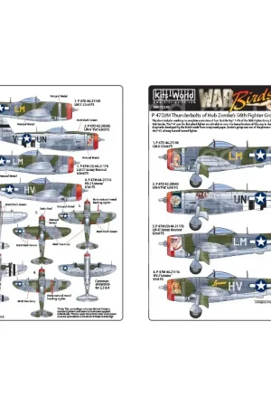Seizoensaanbieding Sticker Republic P-47D/M Thunderbolts van Hub Zemke's 56th Fighter Group Decal