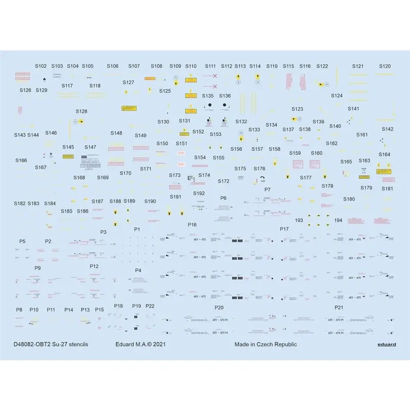 Sticker Su-27 stencils 1/48 voor ACADEMY/KITTY HAWK/HOBBY BOSS/GWH Decal Hoge Kwaliteit