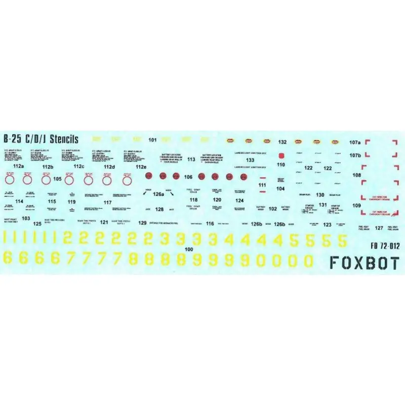 Nu Kopen Sticker Noord-Amerikaanse B-25C / B-25D / B-25J Mitchell Stencils voor Airfix, ARK-model, Hasegawa, Kikker, Heller, Italeri, Mat