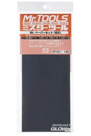 Mr Hobby -Gunze Mr. Waterproof Sand Paper Set ROUGH 3x2Sheets Beperkte Voorraad