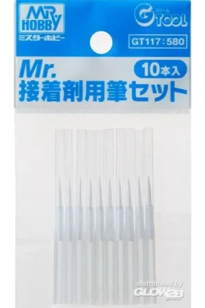 Mr Hobby -Gunze Mr. Cement Fine Brush Set (10pcs) Pincetten Fabrieksprijs
