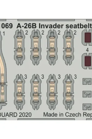 Nieuw Douglas A-26B Invader veiligheidsgordels STAAL 1/48 (ontworpen voor gebruik met ICM-kits)