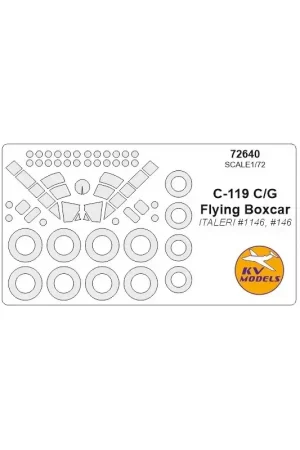 Veilige Betaling Fairchild C-119 Flying Boxcar + wielen maskers (ontworpen voor gebruik met Italeri IT1146, IT146 kits) [C-119C, C-119G]