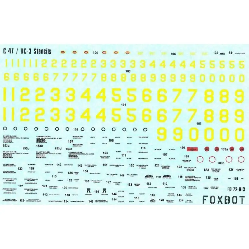Sticker Douglas C-47 / DC-3 Stencils Airfix, Italeri, ESCI, Revell kits Decal Korting
