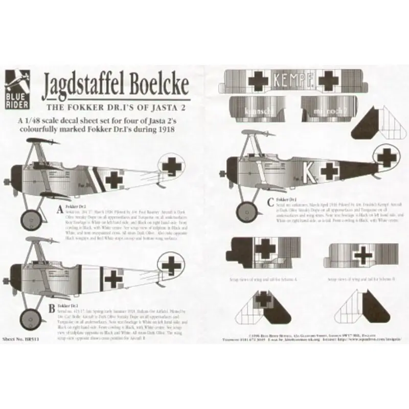 Veilige Betaling Sticker Fokker Dr.I Triplane Jagdstaffel Boelcke Jasta 2 (3) Decal